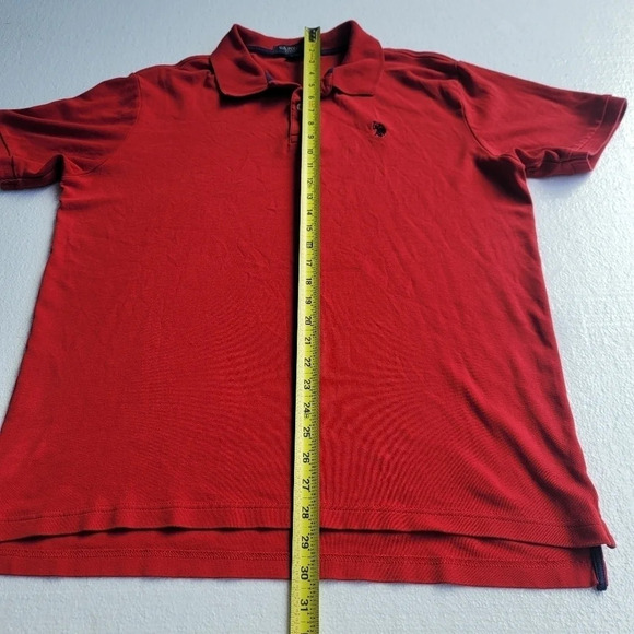 U.S. POLO ASSN. Men's Luxury Feel Red Button Collared Short Sleeve Tee Sz L - Picture 6 of 9